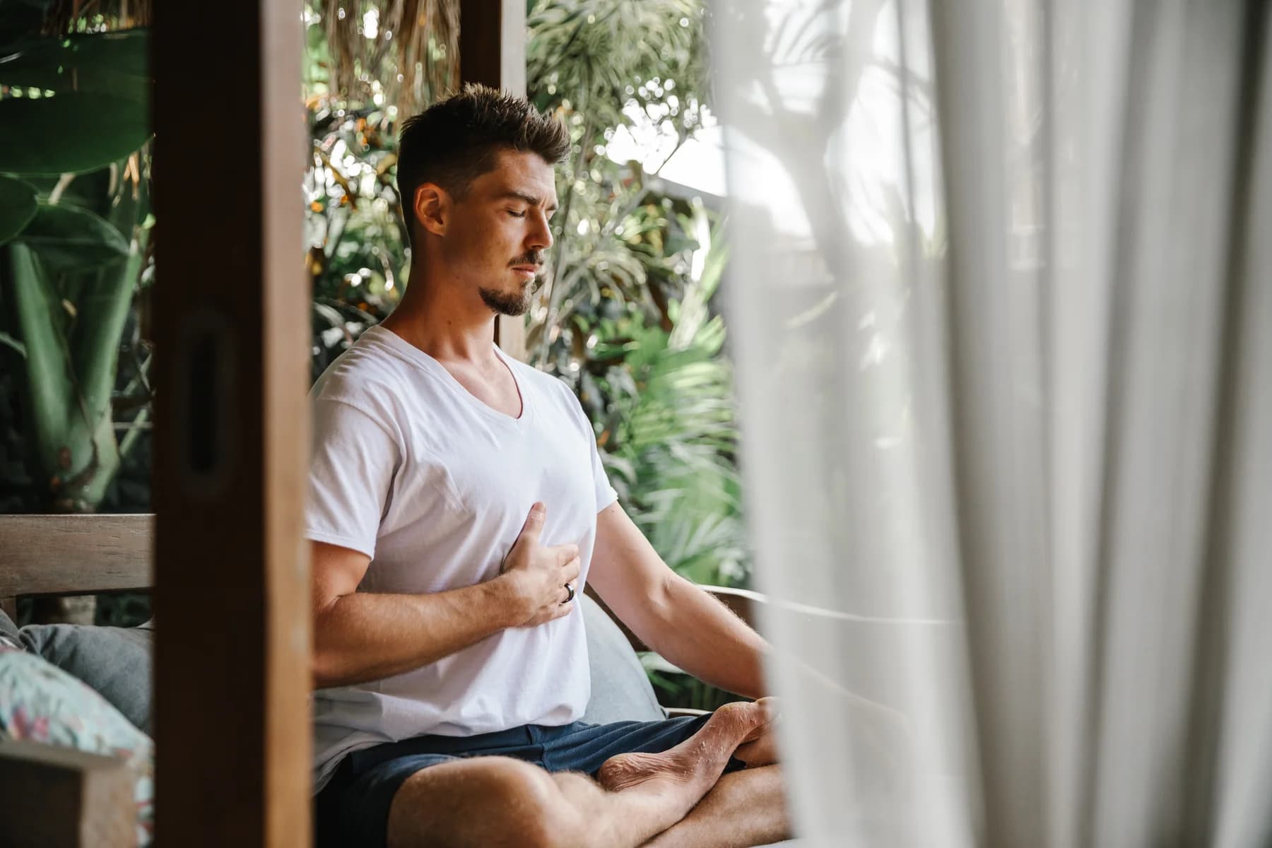 Jonny Miller practicing breathwork